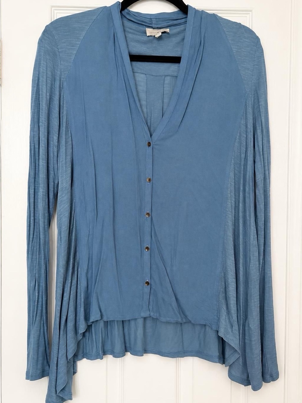 Lucky Brand Dusty Blue Layered Button-Front Women's Top
